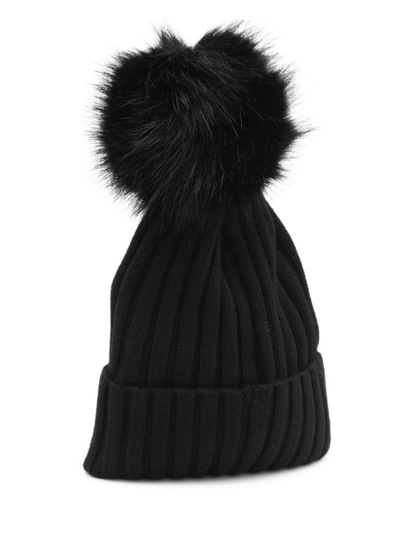 Black Rib knitted Beanie Cap 2