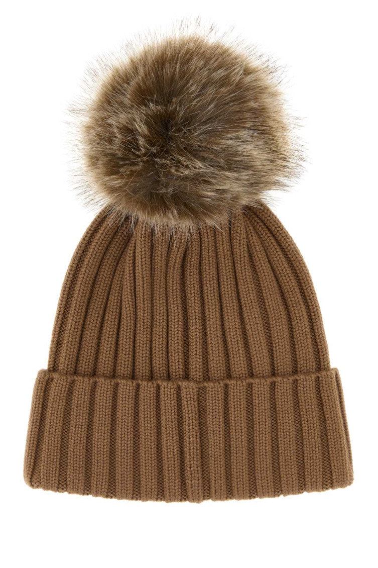 Brown Logo Knitted Beanie Cap 2