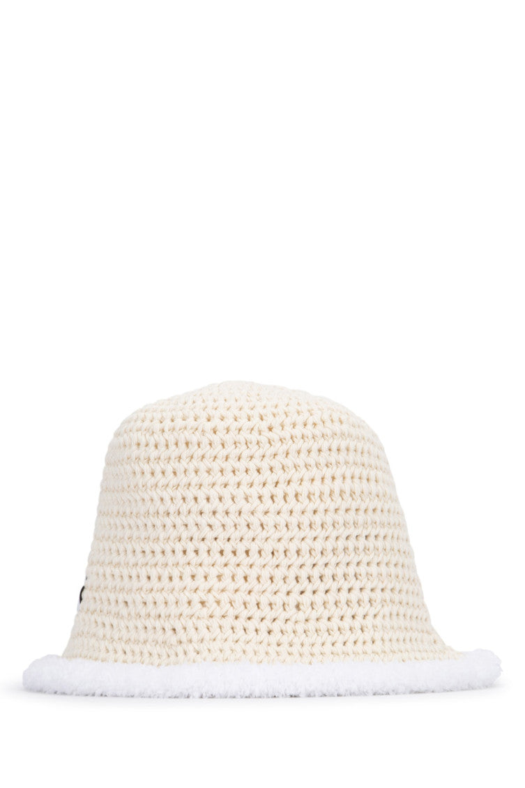 Beige Knitted Bucket Hat 2