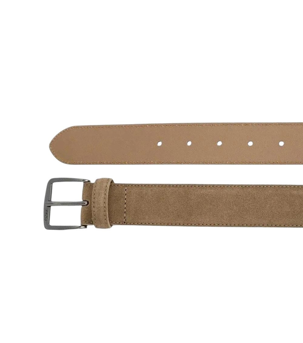 Beige Logo Buckle Belt 3