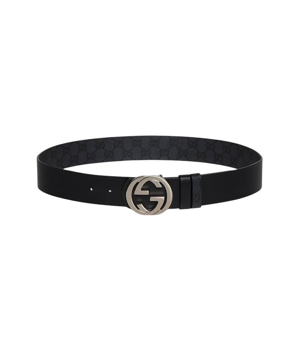 Black Logo Reversible Belt 1