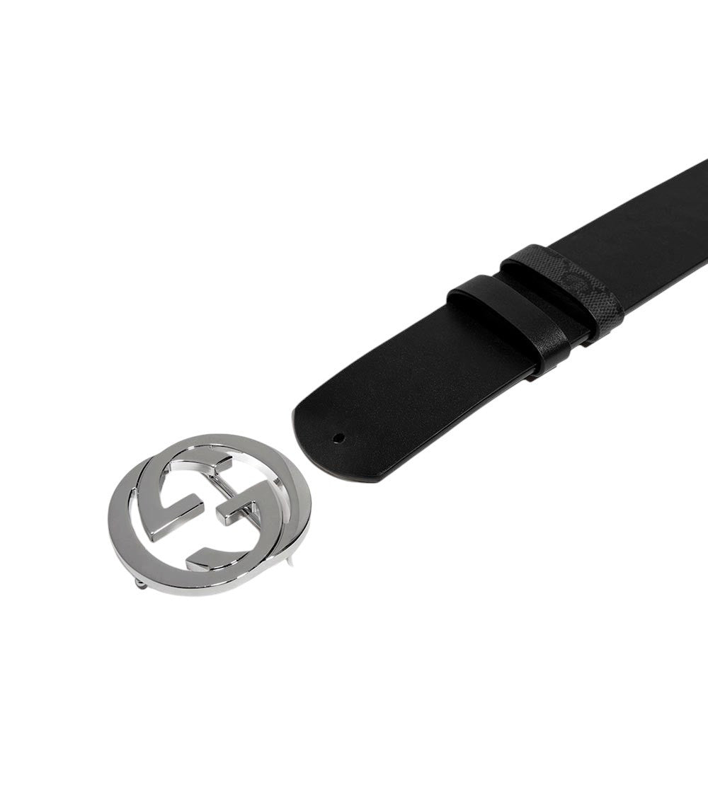 Black Logo Reversible Belt 3