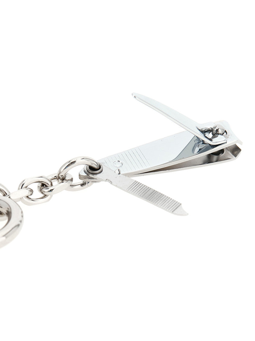 Silver Nail Cutter Charm Keyring 3