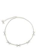 Silver Crystal Bow Necklace 1