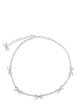 Silver Crystal Bow Necklace 1