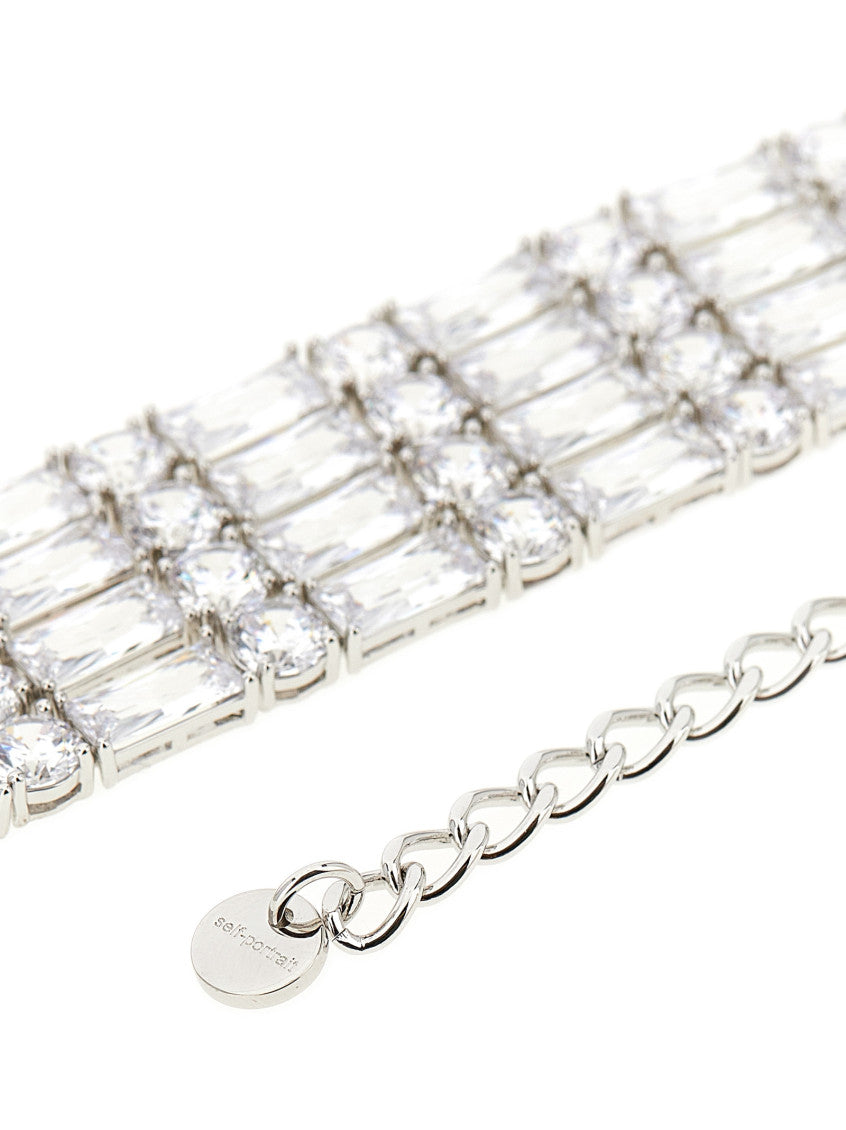 Silver Crystal Choker Necklace 2