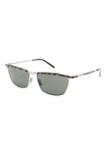 Silver Havana Trapezoid Sunglasses 1