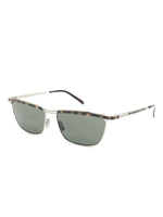Silver Havana Trapezoid Sunglasses 1