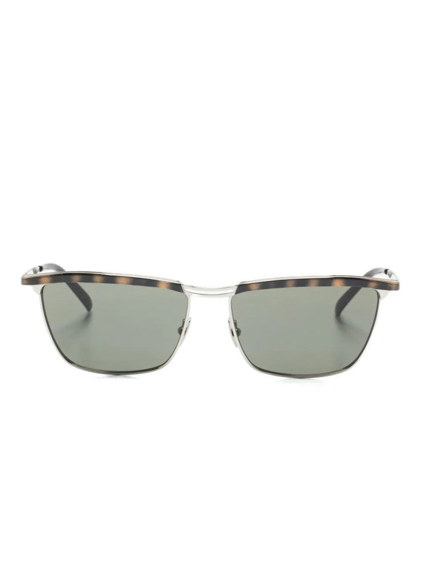 Silver Havana Trapezoid Sunglasses 2