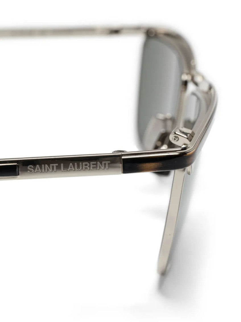 Silver Havana Trapezoid Sunglasses 3