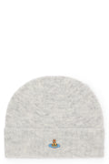 Light Grey Logo Textured Beanie Hat 1