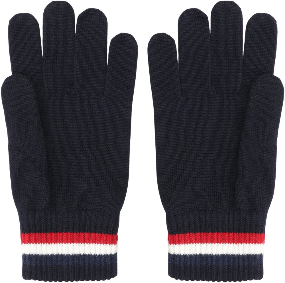 Black Tricolored Textured Gloves 3