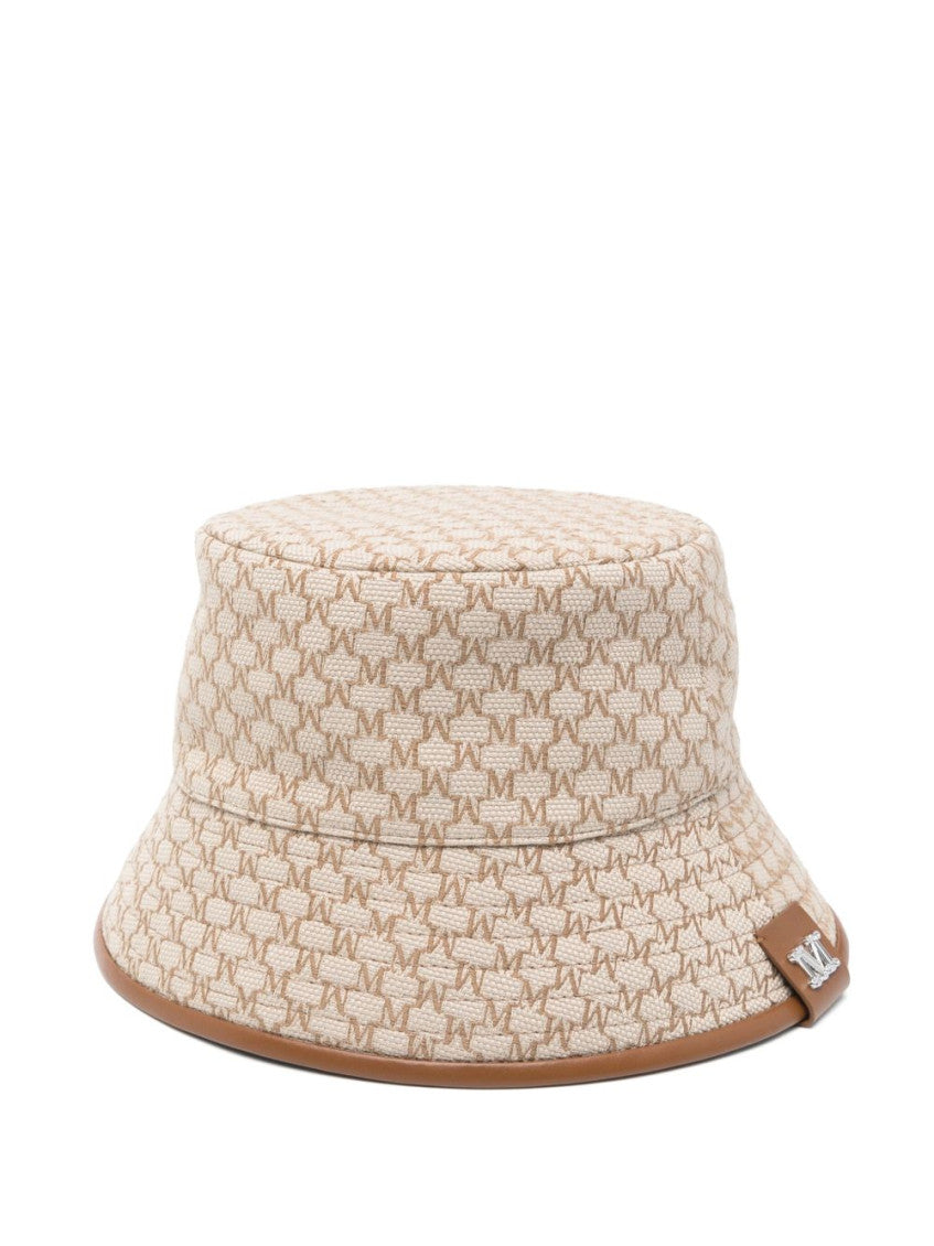 Beige Allover logo bucket bag 1