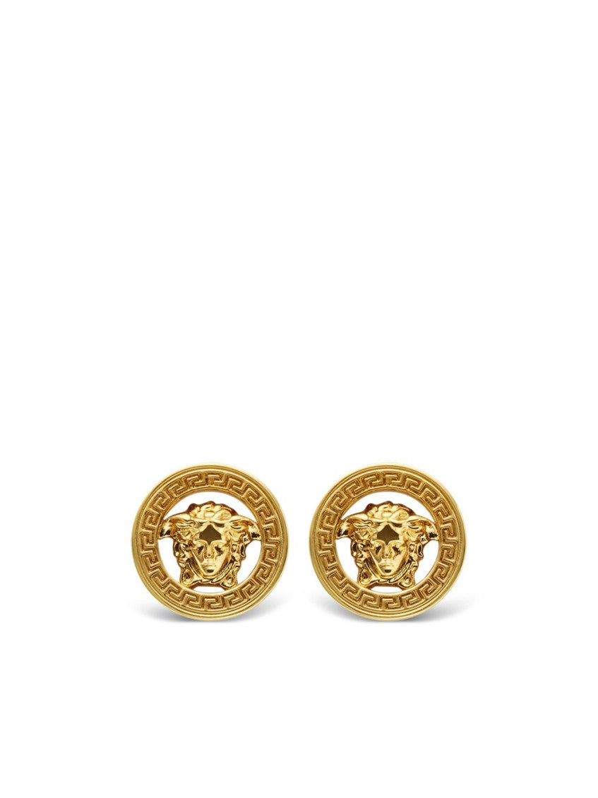 Golden Medusa Head Stud Earrings 1