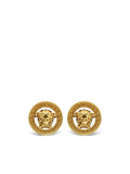 Golden Medusa Head Stud Earrings 1