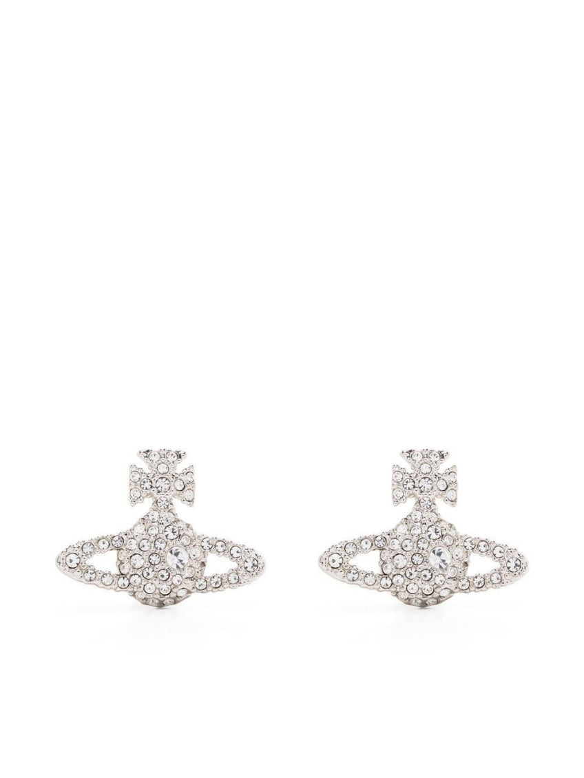 Silver Logo Stud Earrings 1