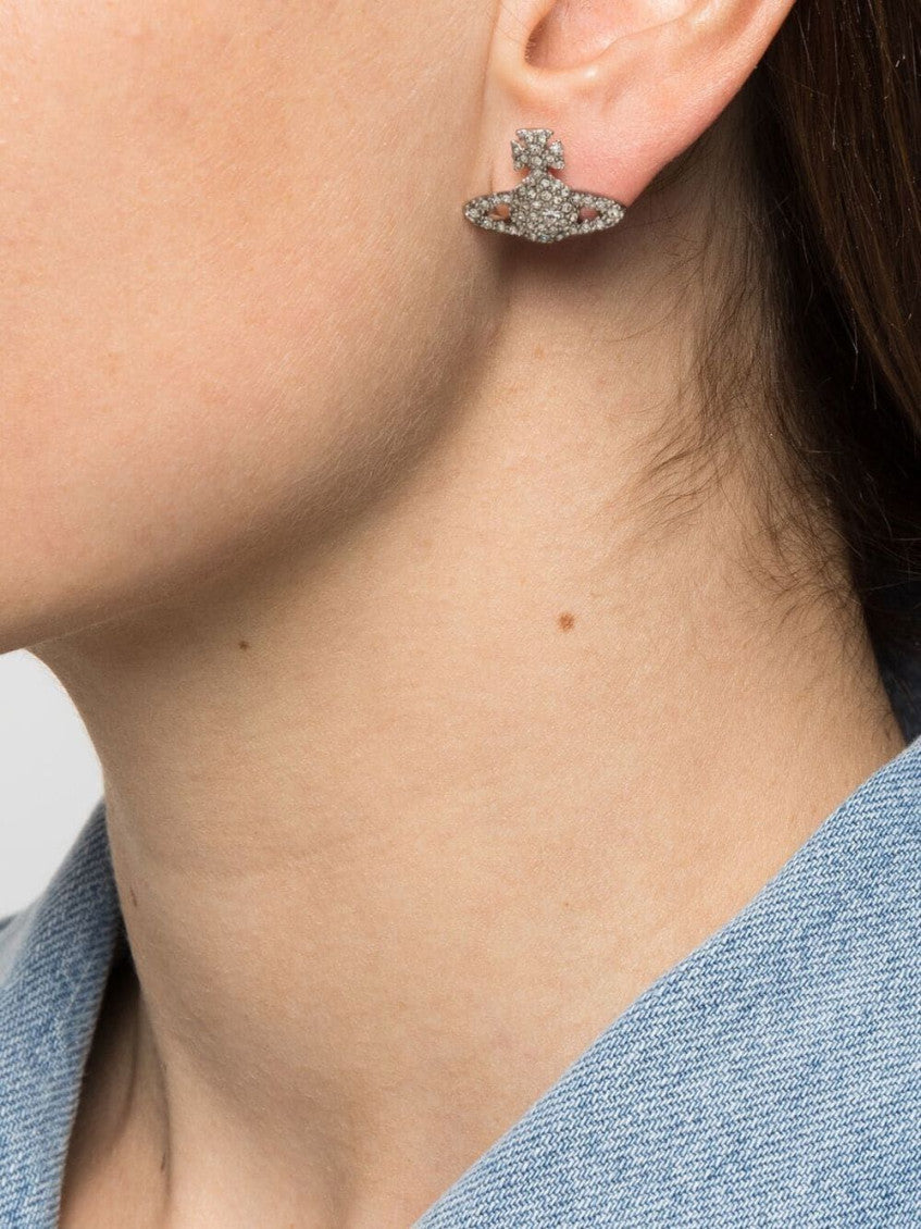 Silver Logo Stud Earrings 2