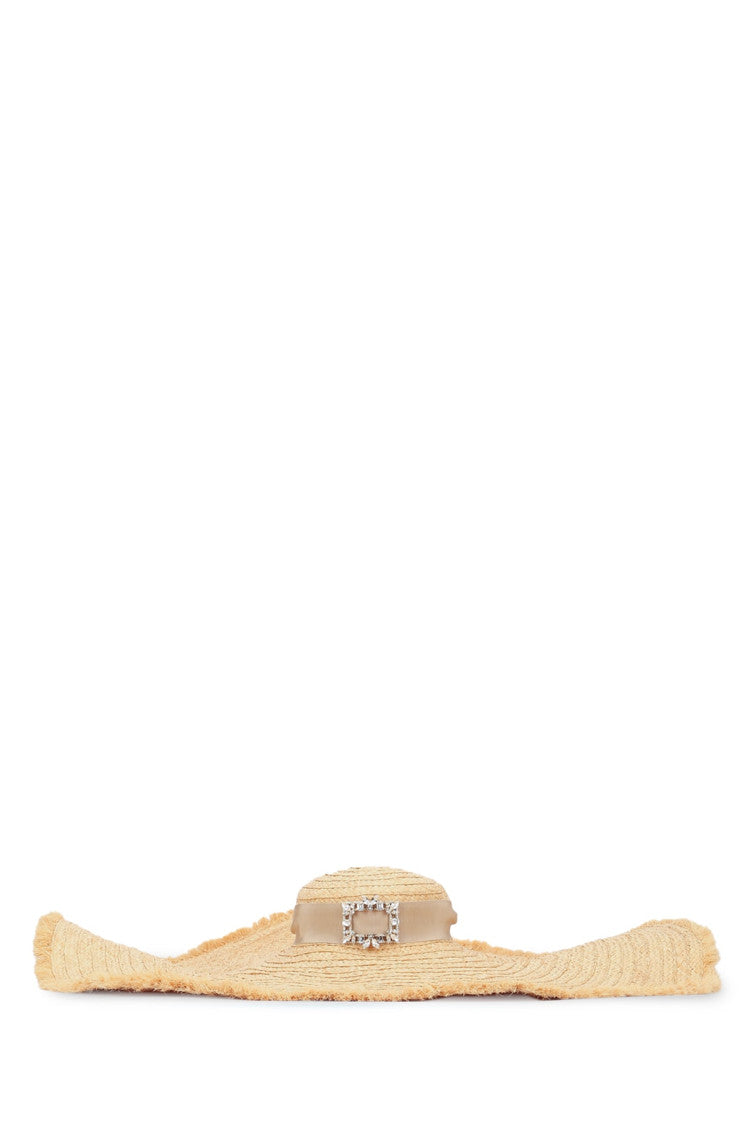 Natural Broche Extra Rafia Hat 1