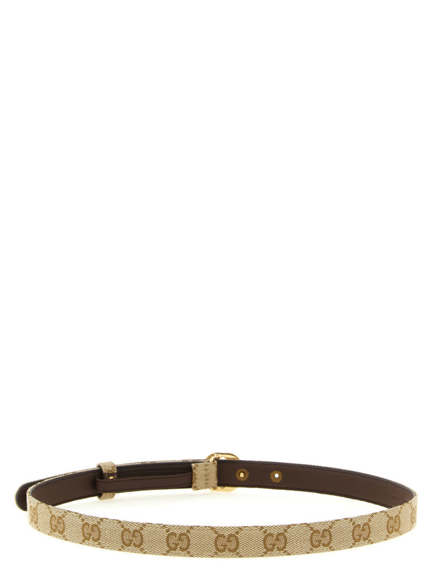 Beige GG Logo Formal Belt 2