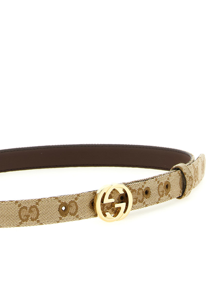 Beige GG Logo Formal Belt 3