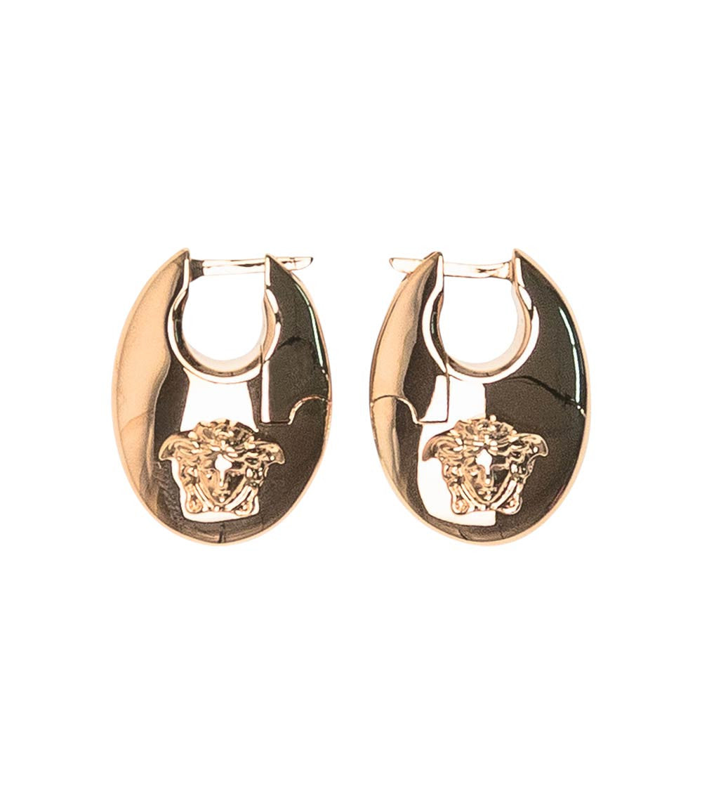 Golden Logo Hoop Earrings 1