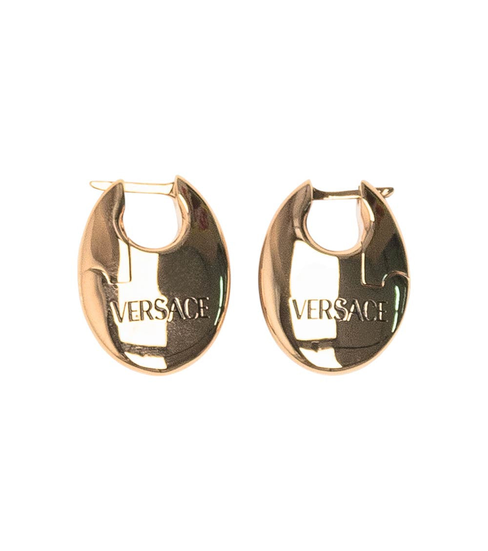 Golden Logo Hoop Earrings 2