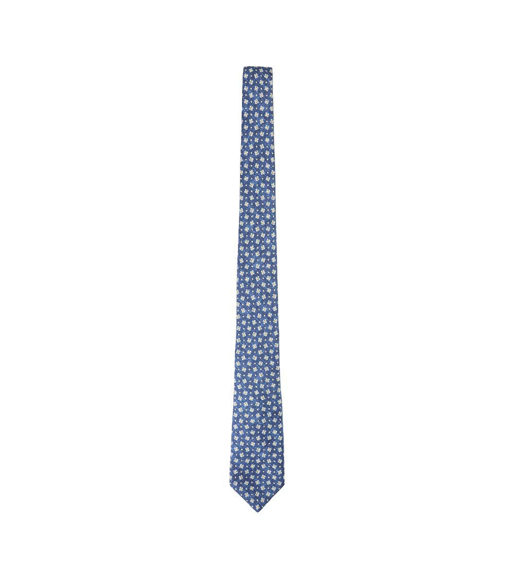 Blue Geometric Silk Tie 1