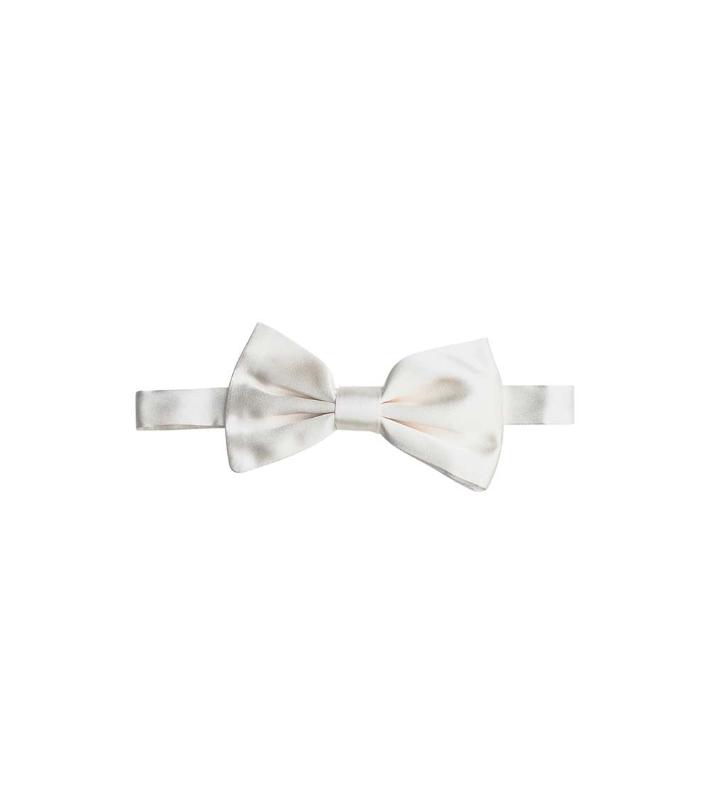 White Solid Bow Tie 1