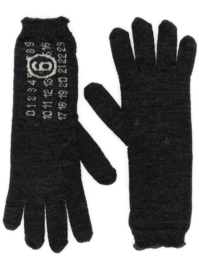 Dark Grey 'Numeric Signature MM6' Gloves 1