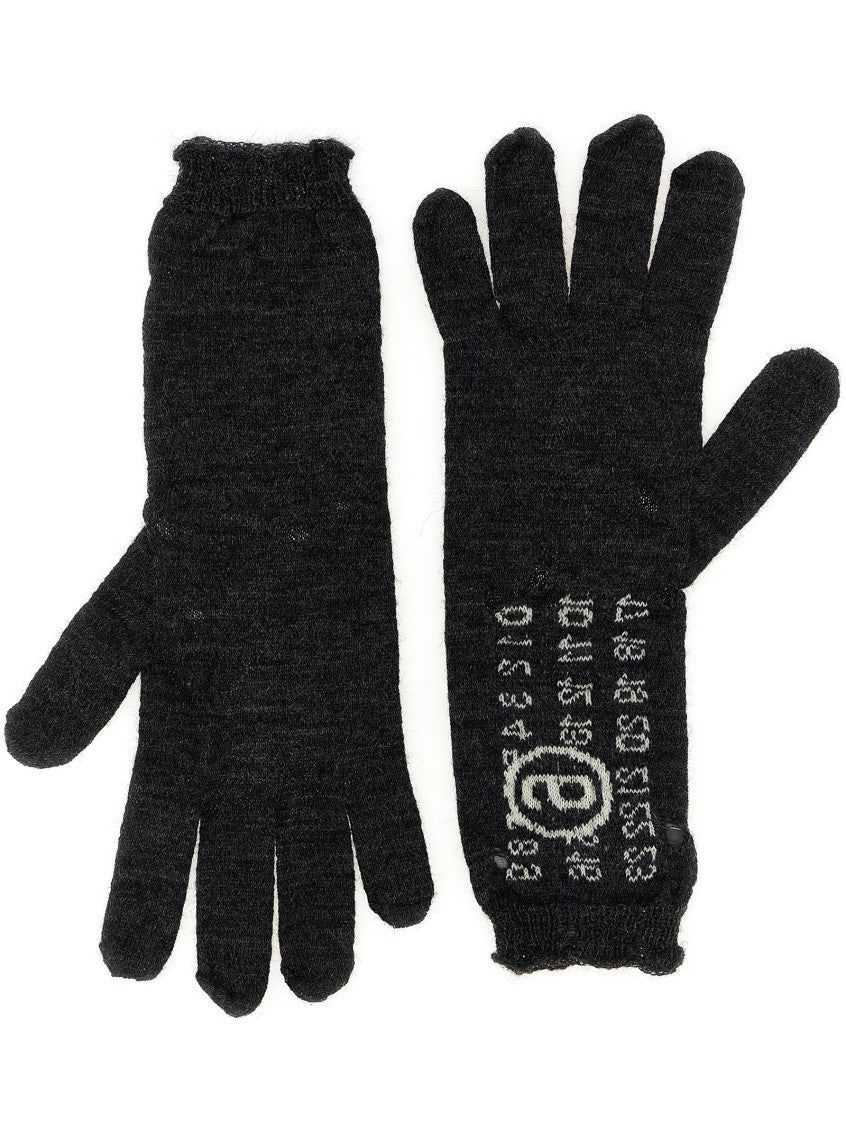 Dark Grey 'Numeric Signature MM6' Gloves 2
