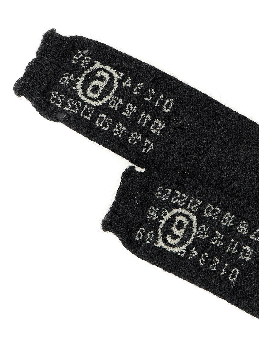 Dark Grey 'Numeric Signature MM6' Gloves 3
