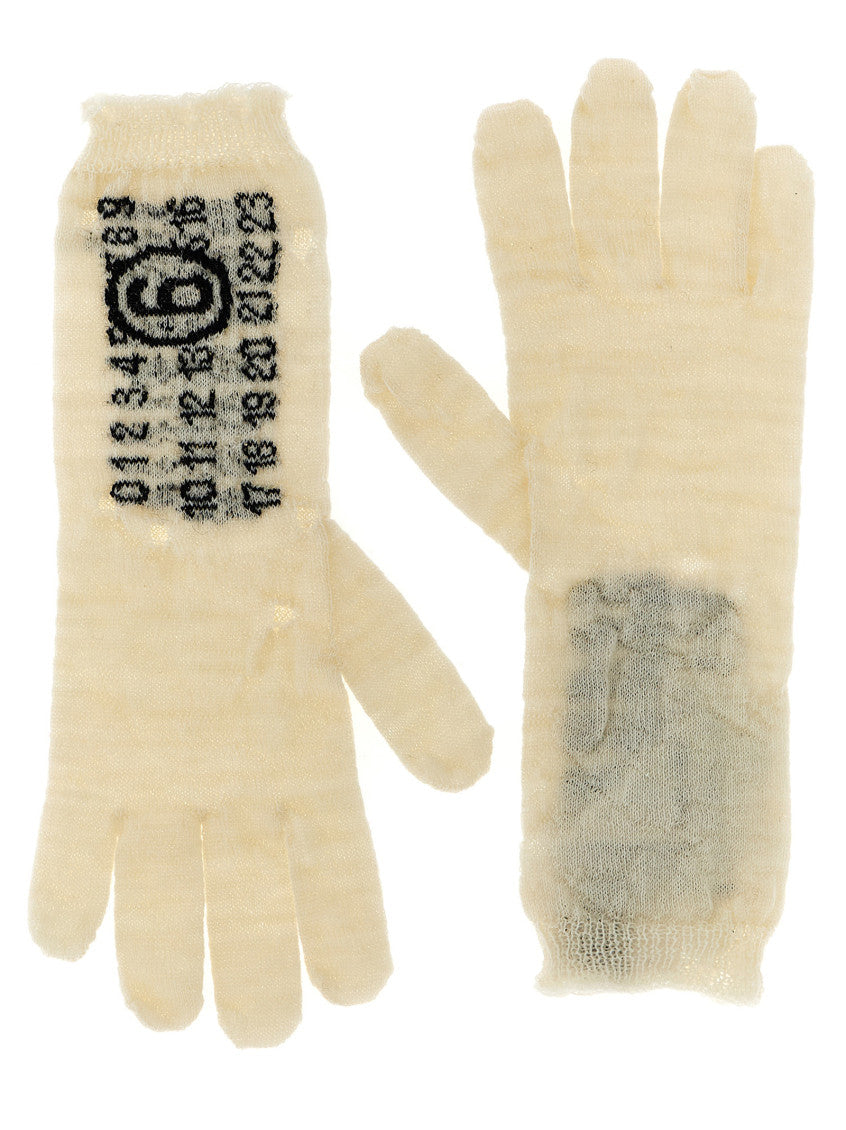 Beige 'Numeric Signature MM6' Gloves 1