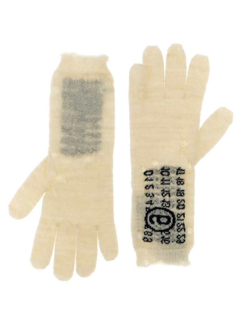 Beige 'Numeric Signature MM6' Gloves 2