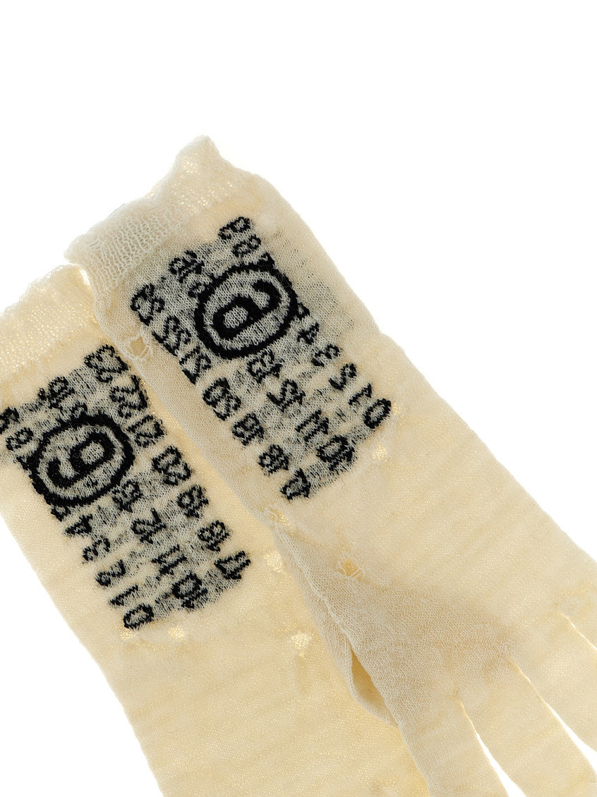 Beige 'Numeric Signature MM6' Gloves 3