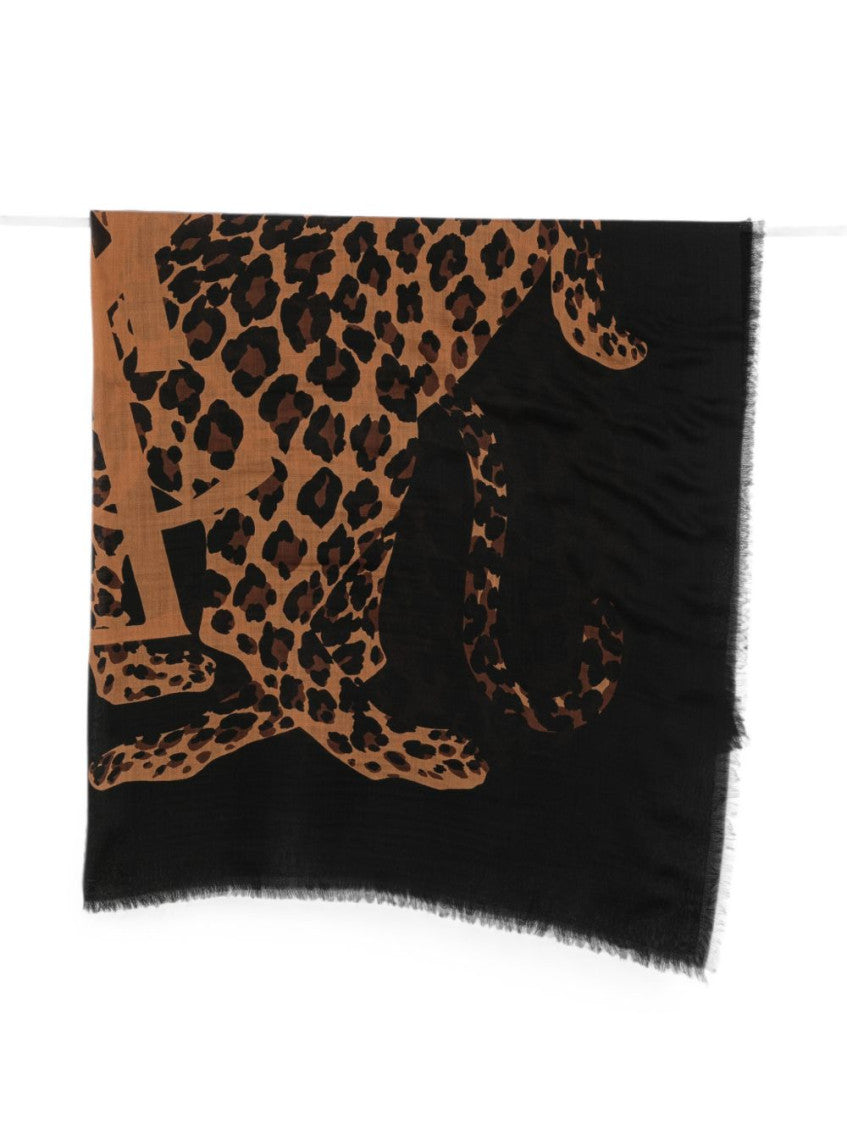 Black Animal Print Scarf 1