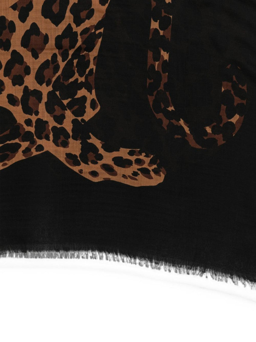 Black Animal Print Scarf 2