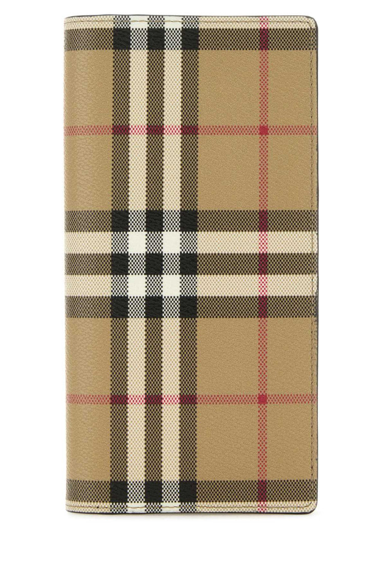 Beige Printed Canvas Wallet 1