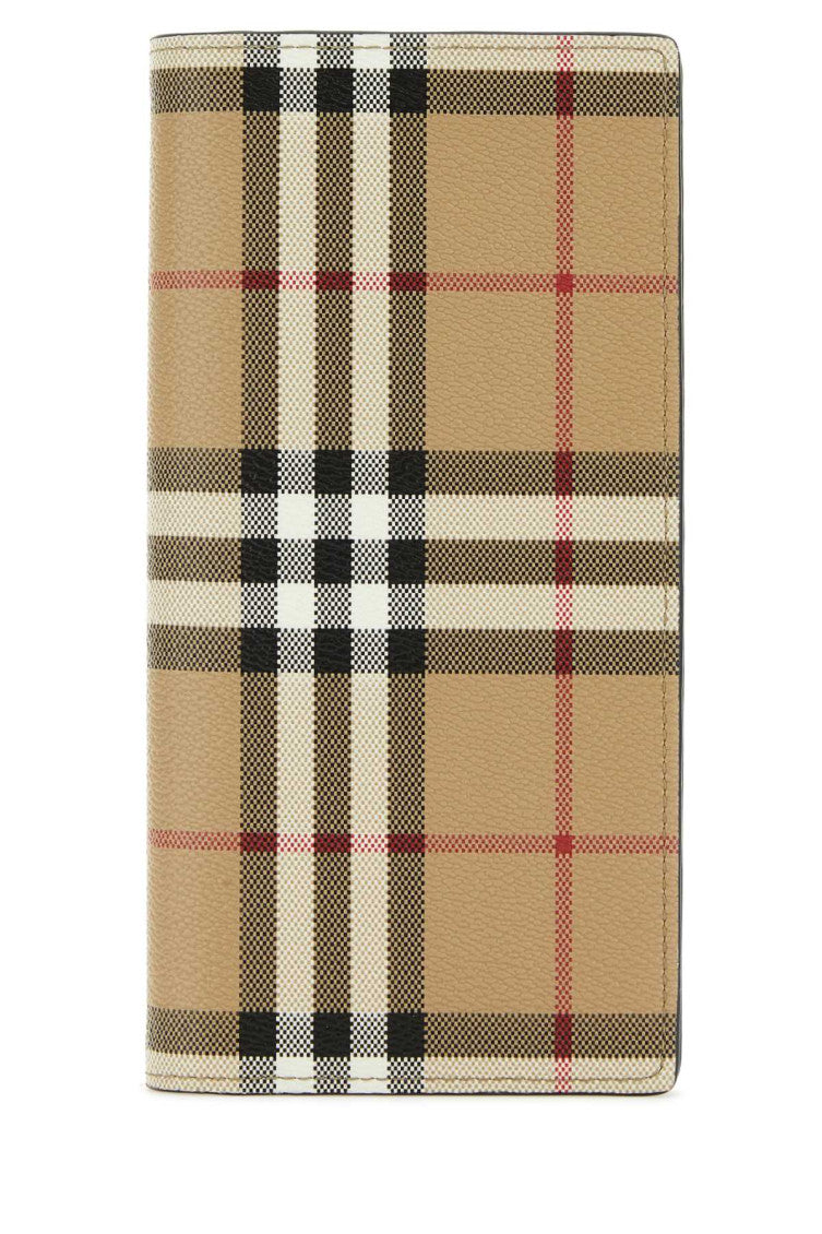 Beige Printed Canvas Wallet 1