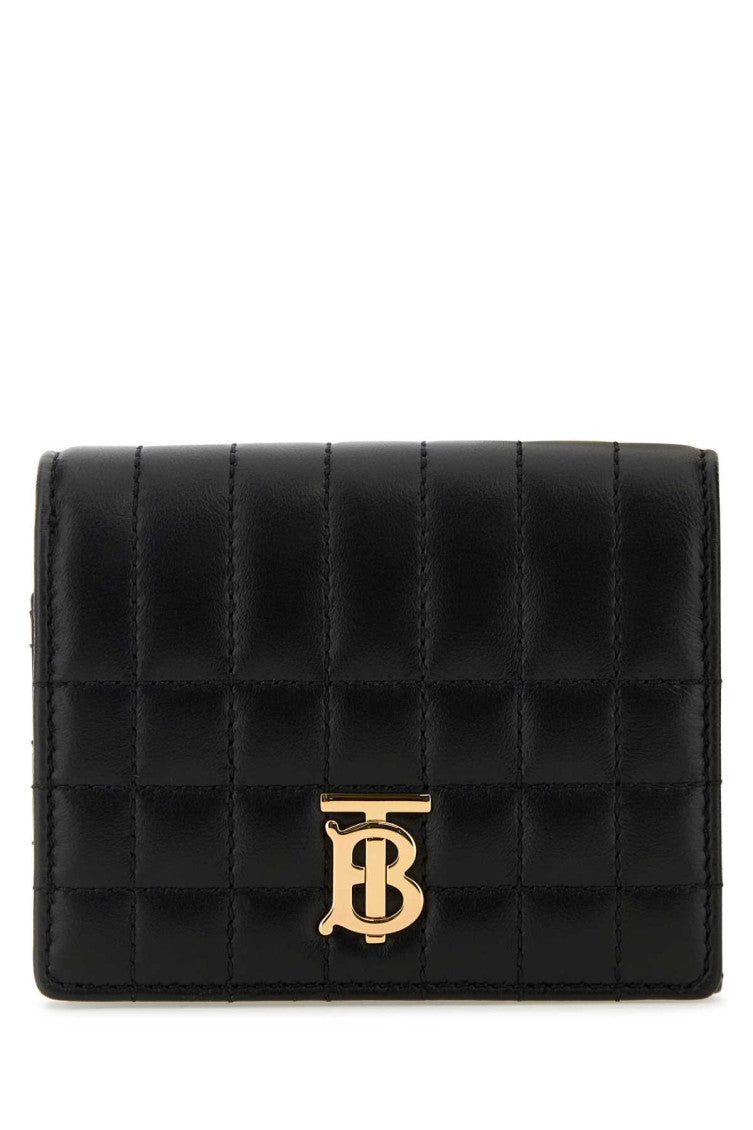 Black Quilted Logo Wallet 1