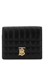 Black Quilted Logo Wallet 1