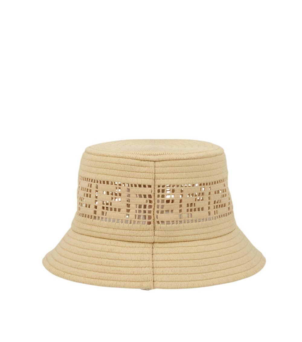 Beige Perforated Logo Bucket Hat 2