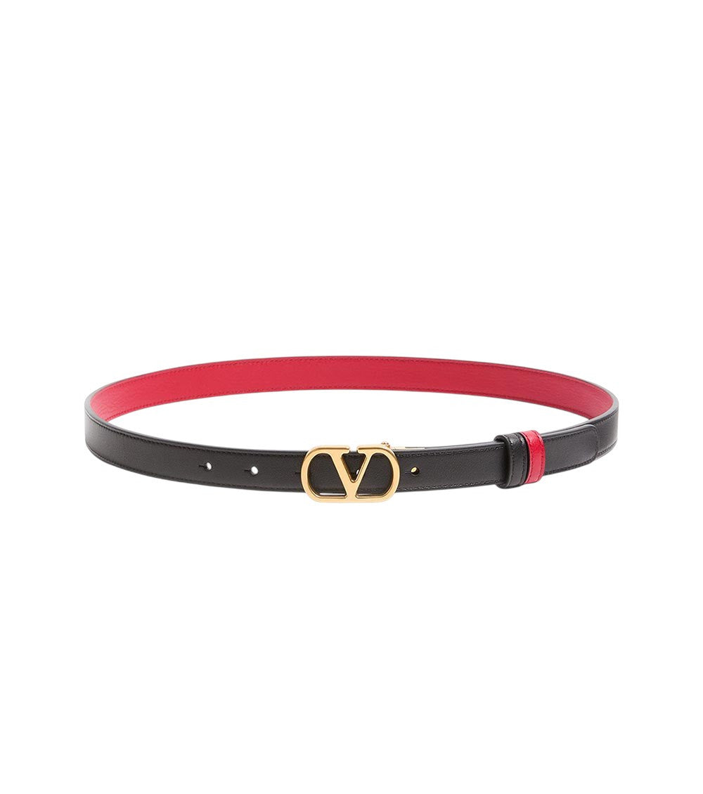 Black VLogo Signature Buckle Belt 1