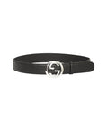 Black Signature Logo Buckle Belt 1