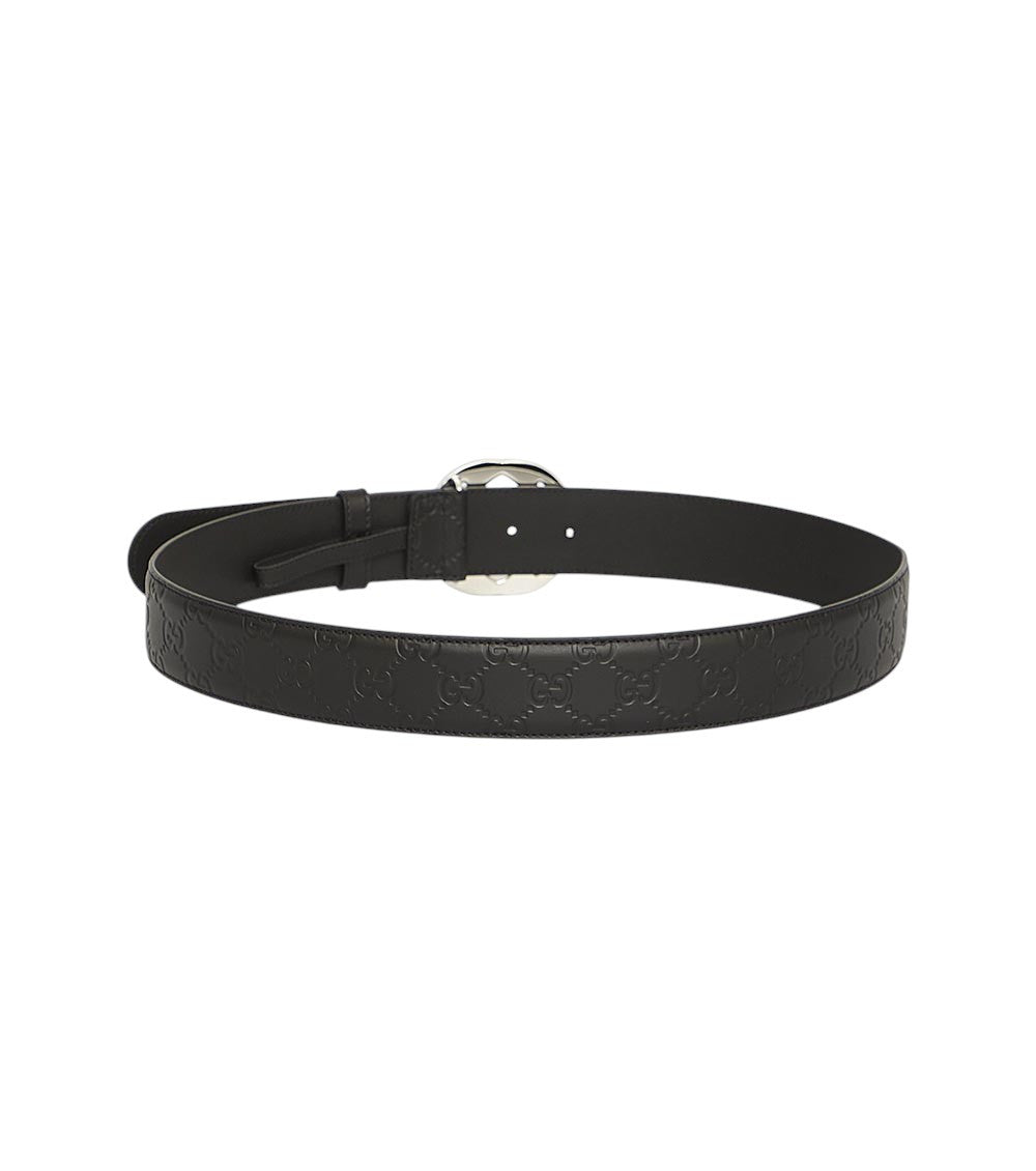 Black Signature Logo Buckle Belt 2