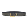 Dark Green Logo Buckle Belt 1