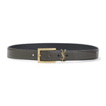 Dark Green Logo Buckle Belt 1