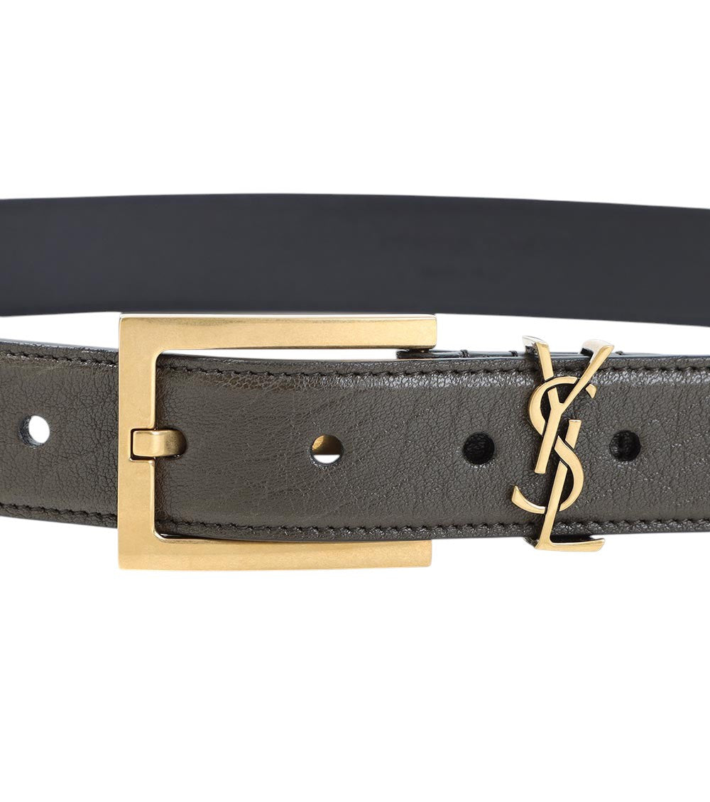 Dark Green Logo Buckle Belt 2