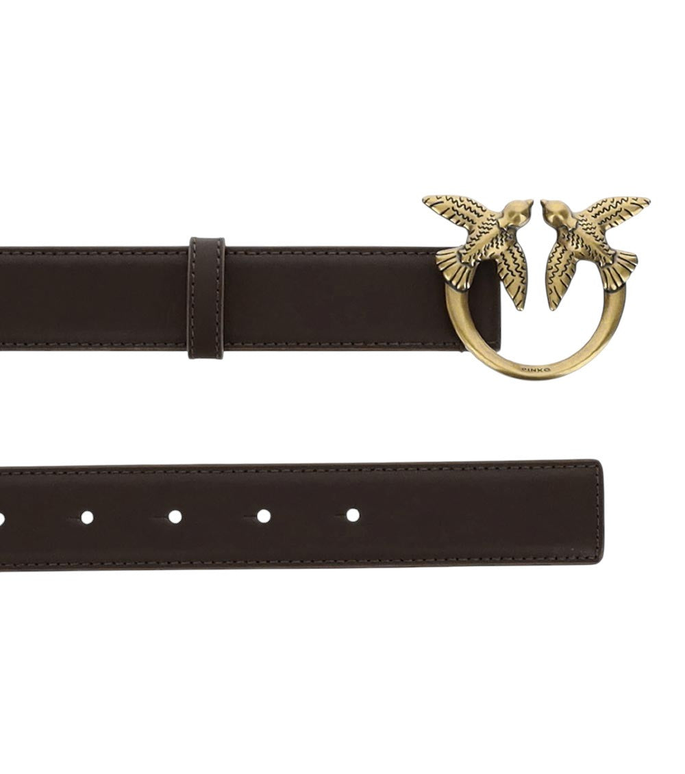 Dark Brown Love Birds Buckle Belt 2