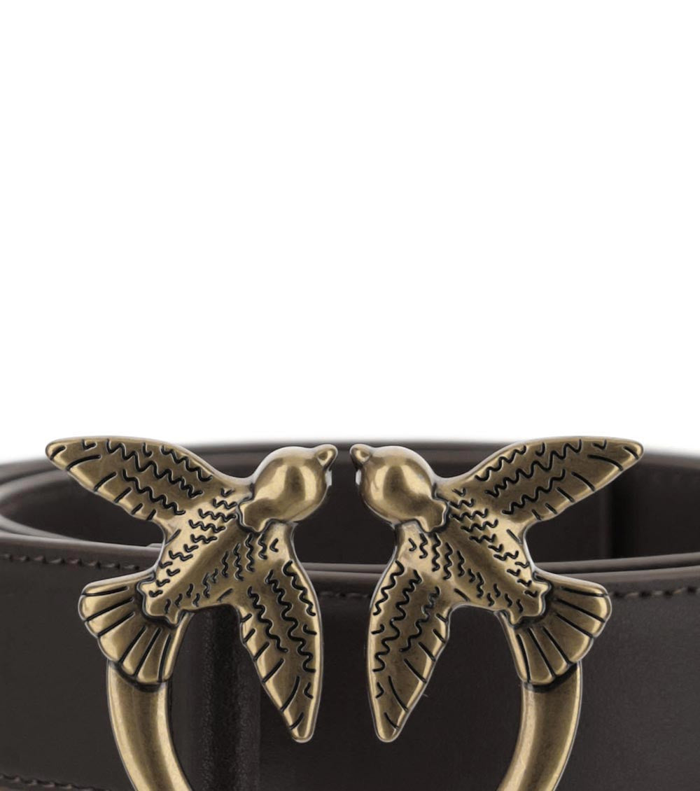 Dark Brown Love Birds Buckle Belt 3