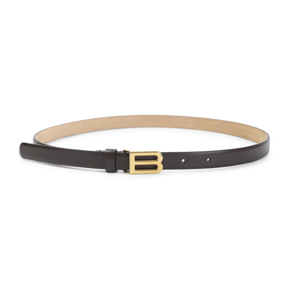 Dark Brown Logo Buckle Belt 1